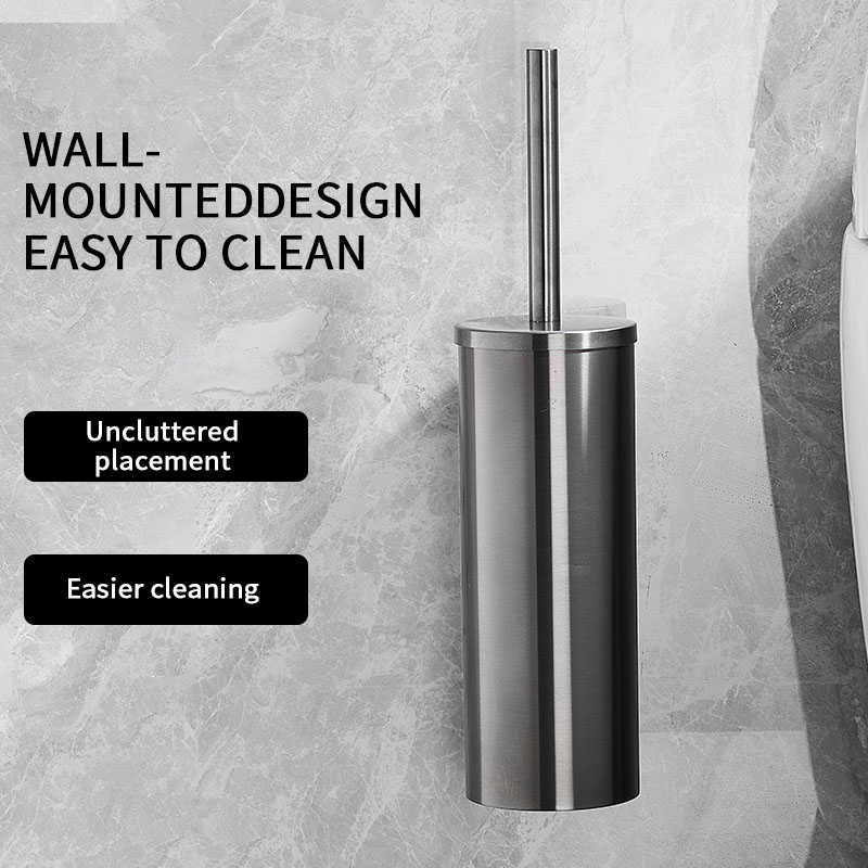 Escobilla de baño de , herramientas de limpieza de acero inoxidable 304 montadas en la pared, sin taladro, accesorios de baño WB8713