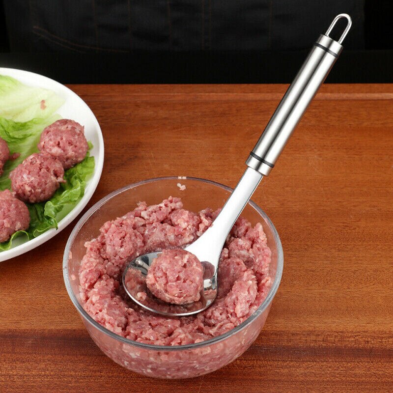 Utensilios de cocina para cortar masa en forma de rueda, utensilios de cocina antiadherentes, para hacer albóndigas, accesorios portátiles para el hogar: Meatball spoon