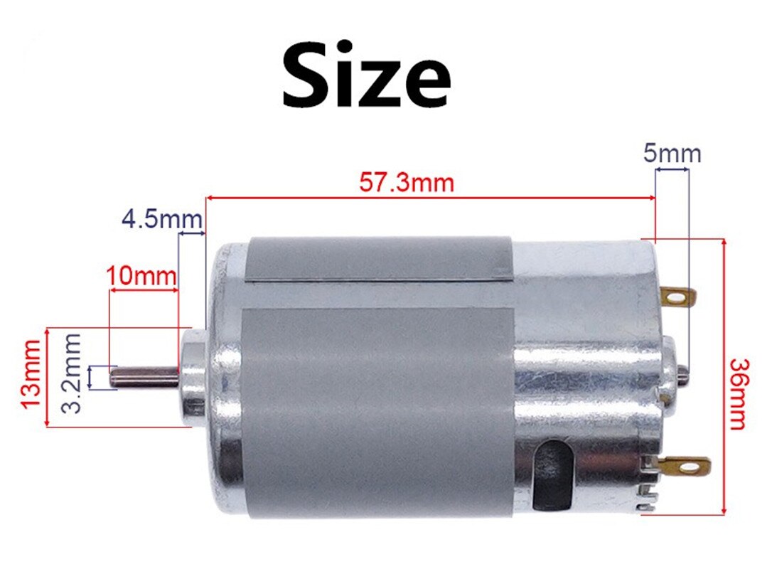 RS555 Hoog Koppel Dc Motor Micro Motor 555 12V Borstel Motor 3000Rpm/4500Rpm/6000Rpm/7500Rpm