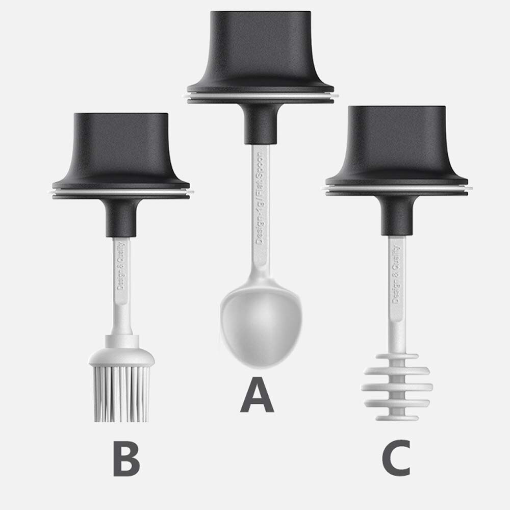 Edelstahl gewürz glas mit löffel küche salz Shaker MSG gewürz Kasten tomaten Soße gewürz glas gewürz glas versiegelt