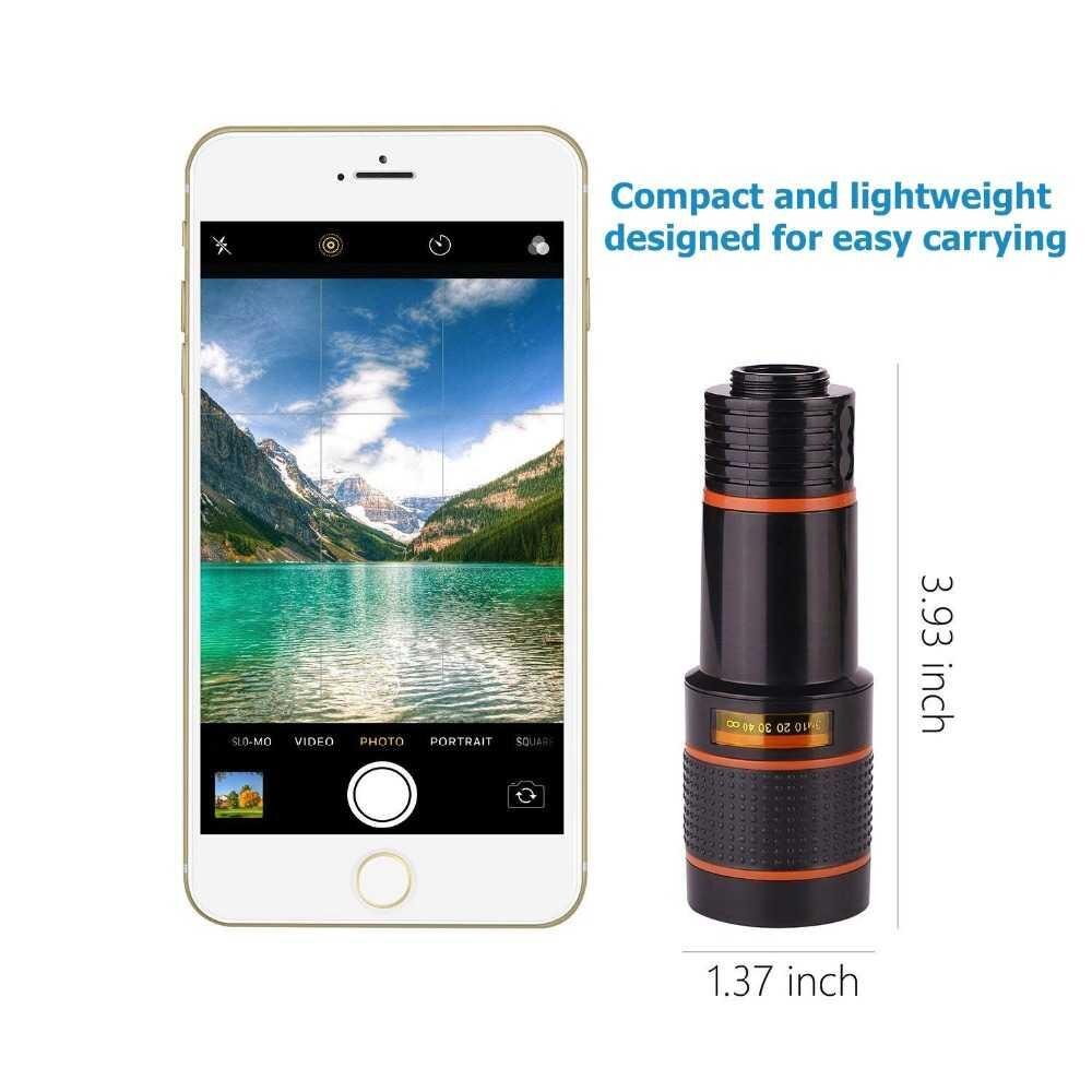 Universal 12X Zoom Mobile Phone Telephoto Lens HD Telescope Telephoto Mobile Phone Camera Lens with Clip External Optical Len