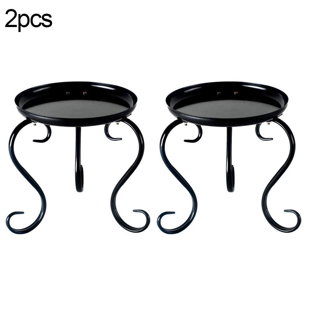 Bomclap Supporto per piante in metallo, 70 x 30 cm, per interni, 2 livelli, per interni ed esterni, colore nero