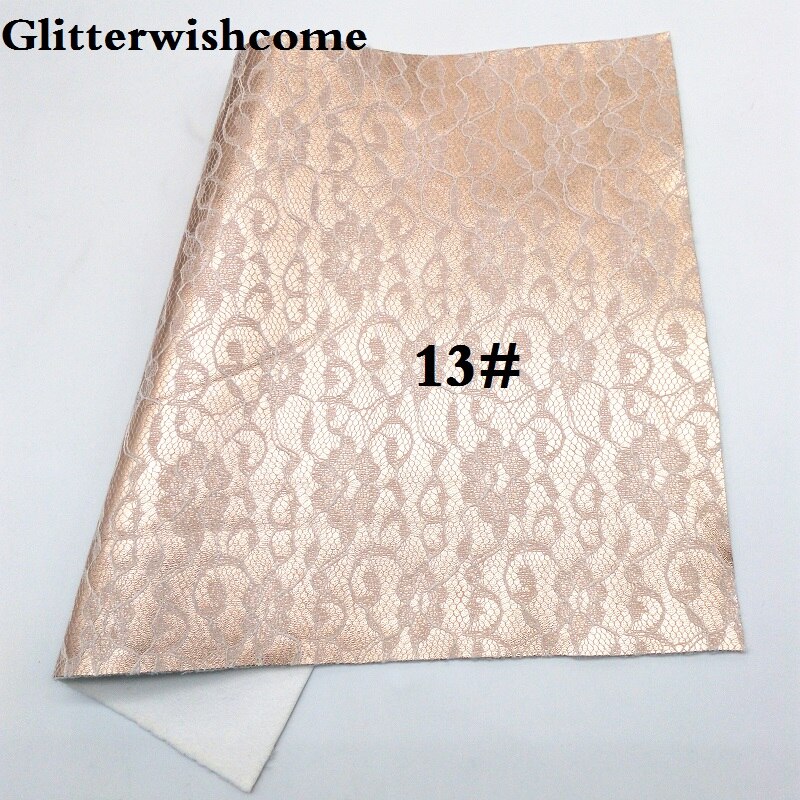 Glitterwishcome 21X29CM A4 Size Vinyl Voor Bows Metallic Synthetisch Leer Met Gewatteerde Kant Faux Lederen Lakens Voor Bows, GM093A