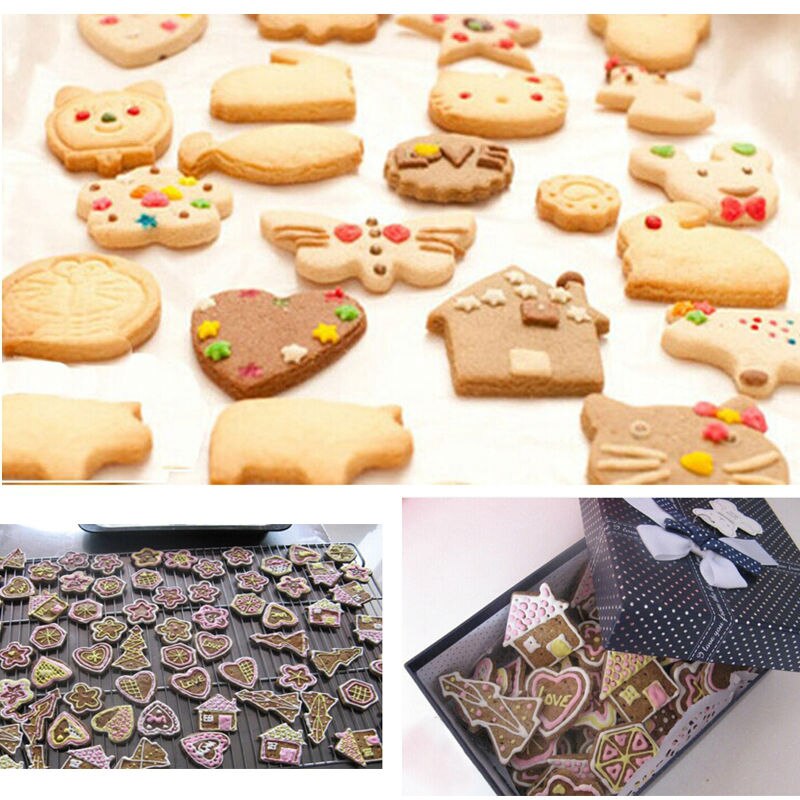 Familie bakken diverse soorten modelleren optionele mini koekjes aluminium uitstekers kerst halloween koekjesvorm