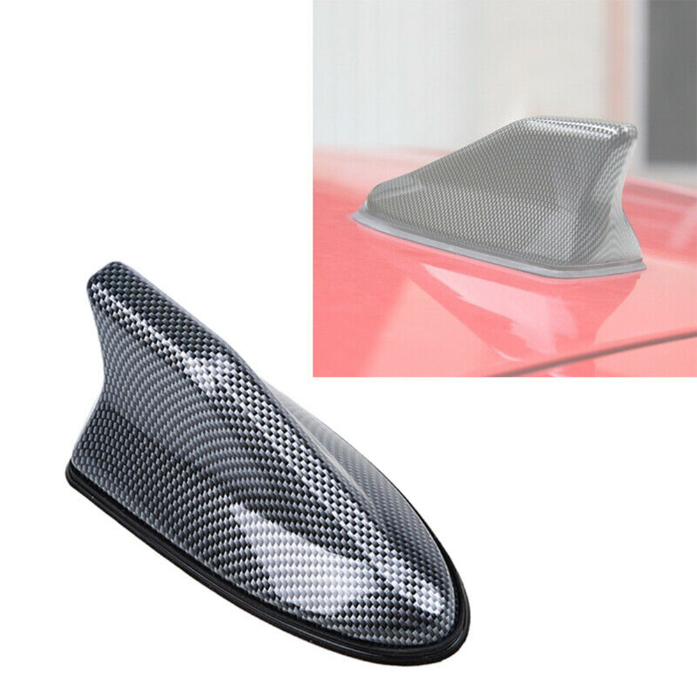 Carbon Fiber Waterproof Car SUV Shark Fin Roof Antenna Auto Radio Signal Aerials Roof Antennas AM/FM Signal Aerial