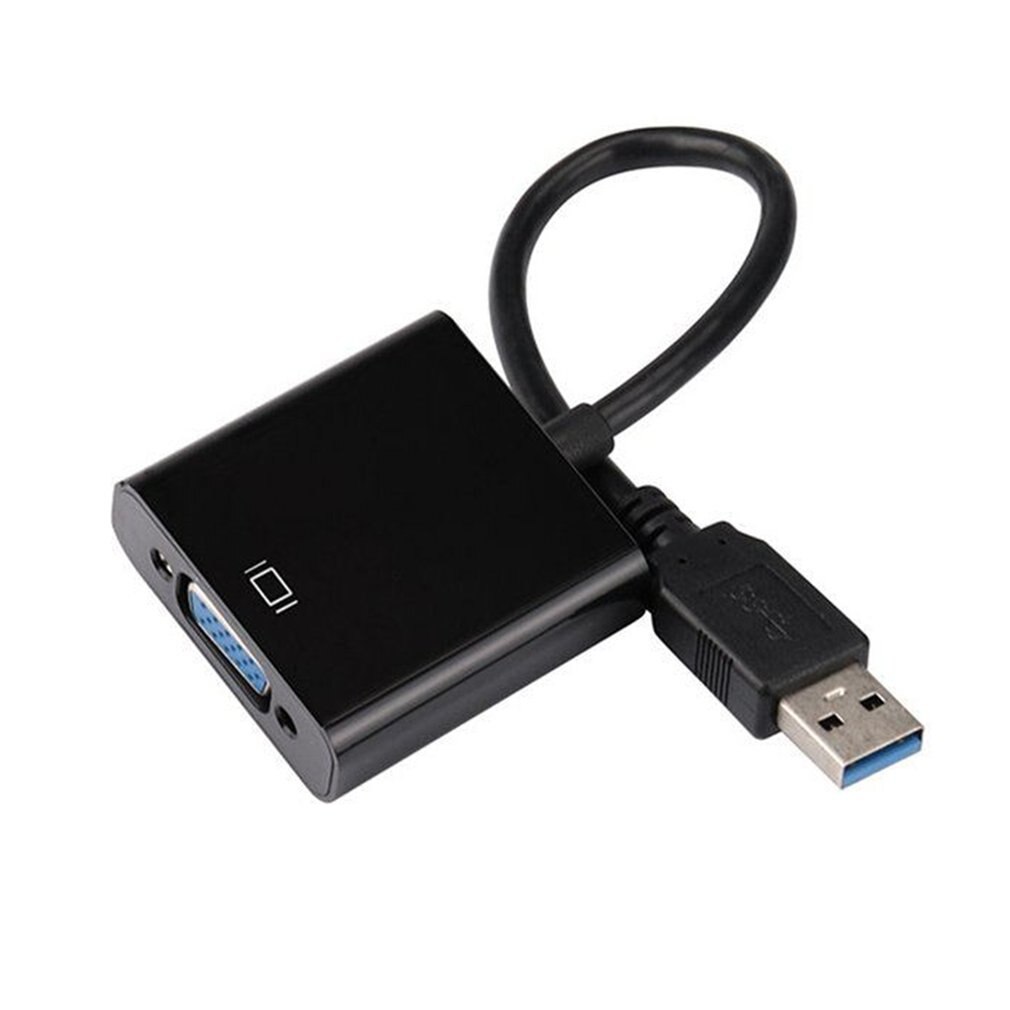 Usb Naar Vga Adapter Usb 3.0 Naar Vga Multi-Display Adapter Converter Externe Grafische Kaart Draagbare Voor Pc monitor Projector: black