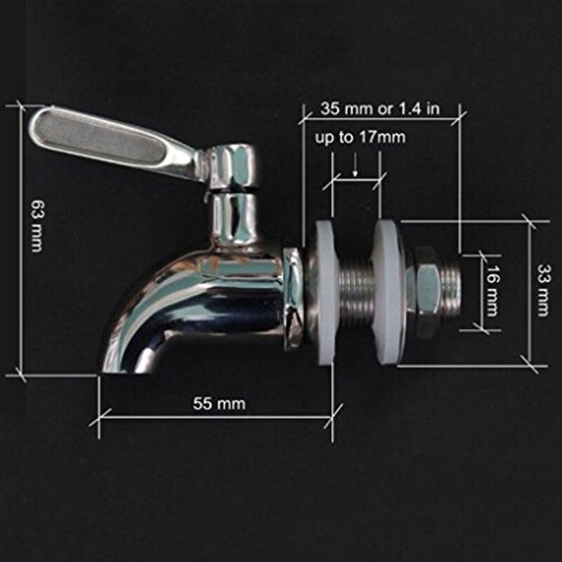 1 sæt vin tønde tap / vandhane / tap rustfrit stål udskiftning drikkevare dispenser