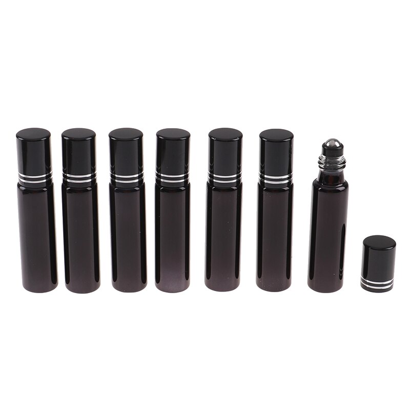 7 pièces/ensemble 10ml Mini rouleau de verre de parfum vide sur bouteille huile essentielle rouleau bouteilles Portable Mini bouteille: bk2