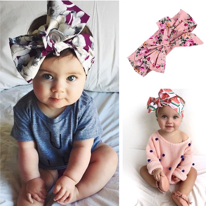 Meisjes Tulband Hoofdband Kinderen Kids Diy Strik Hoofdbanden Baby Katoen Boog Headwraps Haaraccessoires Haarbanden Bandana