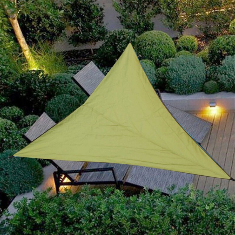 Vandtæt solafskærmning trekant solsejl beskyttelse udendørs baldakin have terrasse pool skygge sejl fortelt camping skygge klud 3/6m: Lysegrøn / 4 x 4 x 4m