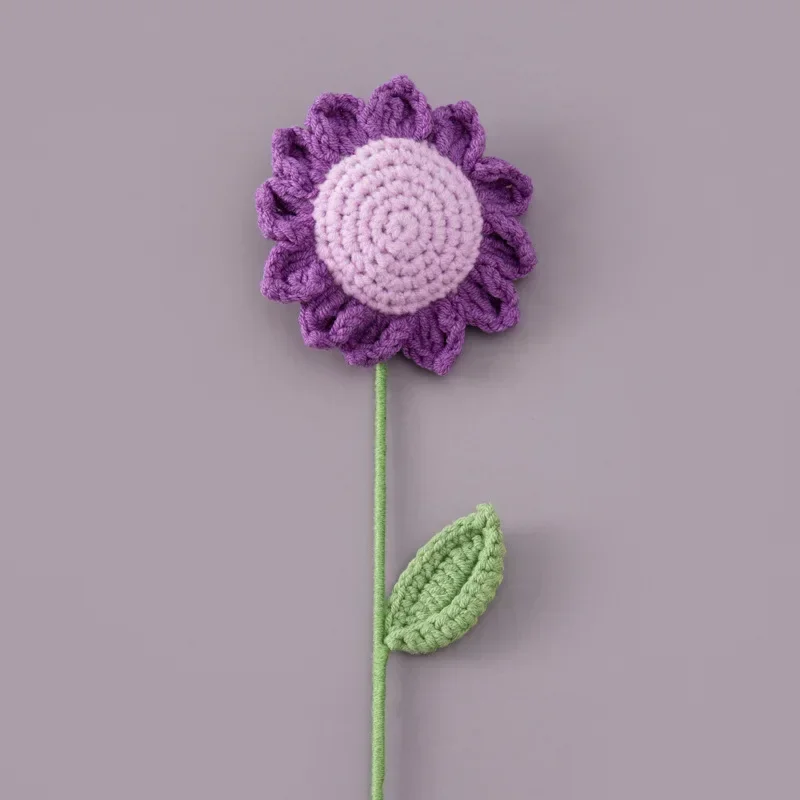 1pc tricot tournesol Bouquet Crochet fleurs remise des diplômes Bouquet de fleurs décor de fête de mariage amis Flores un Crochet: Marron