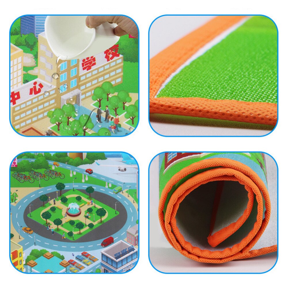 120*90Cm Baby Speelgoed Verkeer Kaart Spelen Mat Floor Vroege Onderwijs Peuter Kruipen Mat Veiligheid Kinderen Klimmen Deken