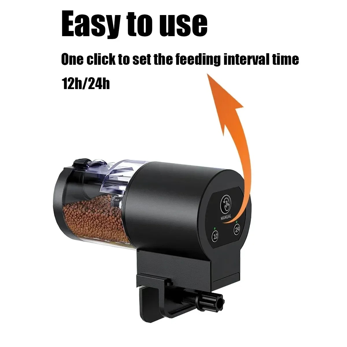 Automatische visvoeder voor aquarium, automatische visvoeders met een capaciteit van 100 ml, eenvoudig op te zetten..