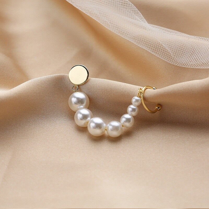 Asymmetrische Lange Kwast Ketting Manchet Oorbellen Voor Vrouwen Meisjes Vlinder Oor Botten Clip Oorhaak Oorbellen Sieraden Party