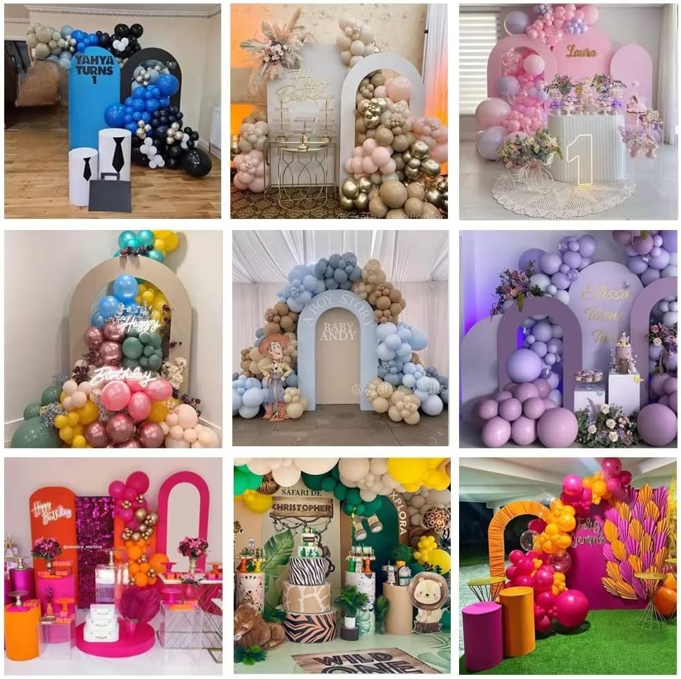 Capa de pano de fundo em arco em forma de U para aniversário, chá de bebê, decoração de festa de casamento, capas elásticas com suporte aberto (parte traseira é branca!)