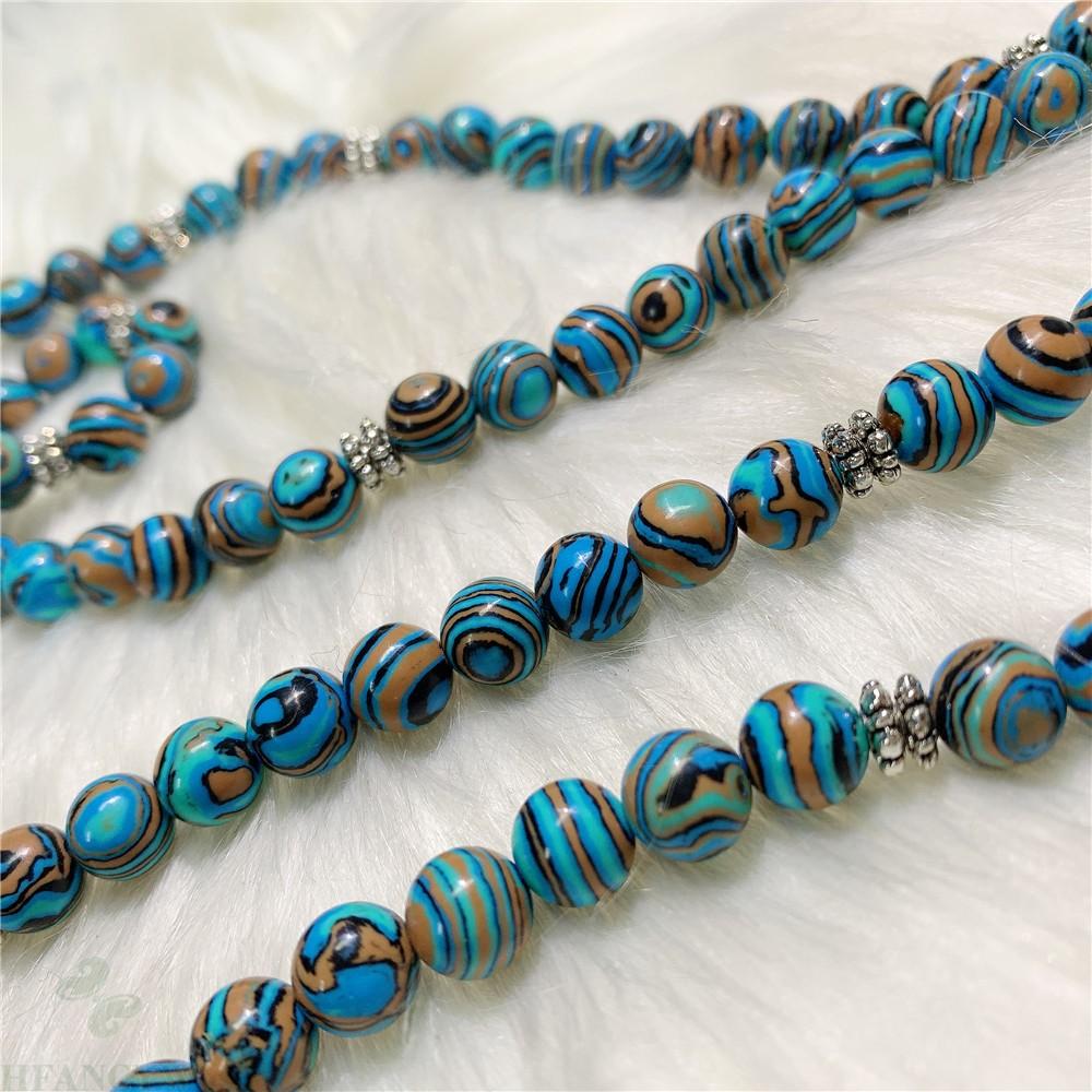 8 millimetri Blu A Strisce di Pietra 108 perlina pendente di Loto Braccialetto di Stirata Fatti A Mano Buddismo Chakra Pregate Colorato Meditazione Spiritualità