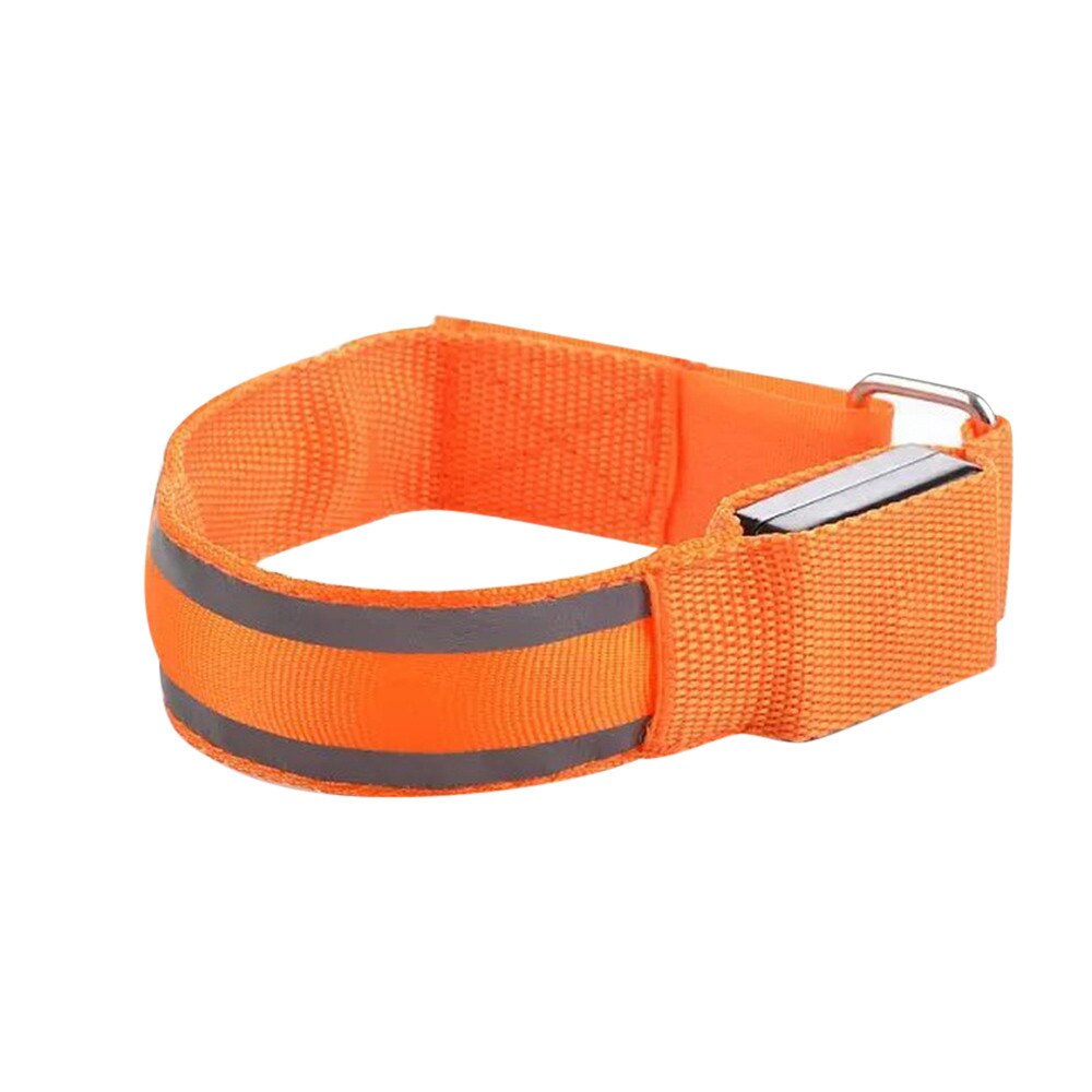 Reflekterende ledet lys arm armbånd sikkerhedssele til natteløb cykling udendørs sport tilbehør værktøj: Orange