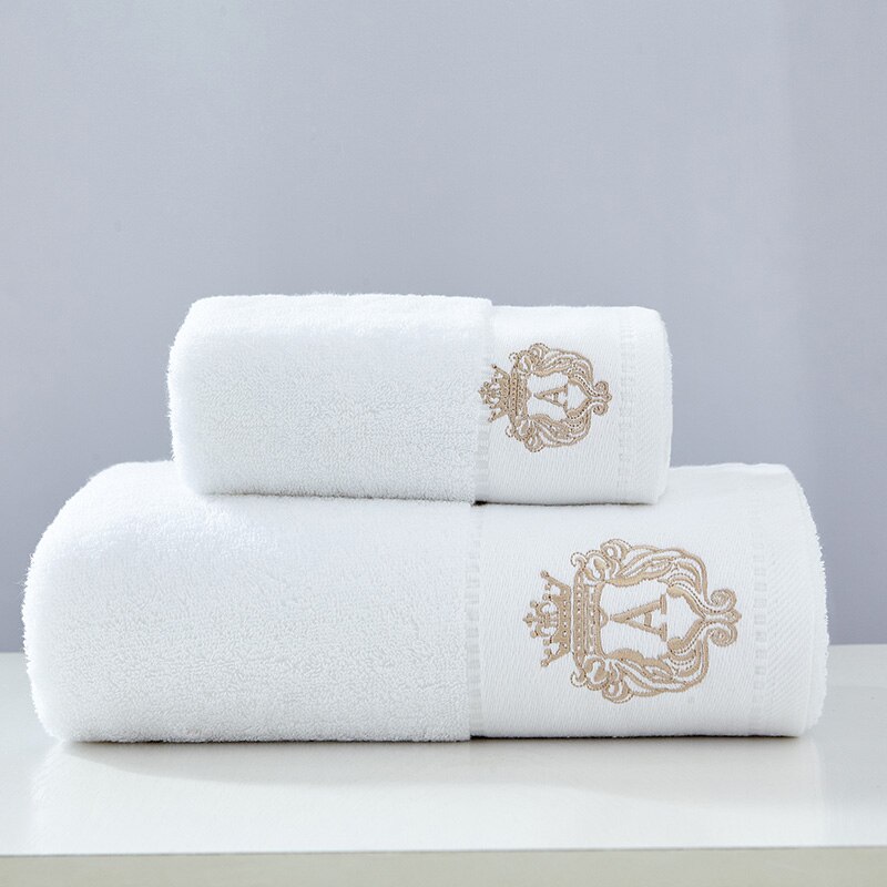 100% Katoenen Witte Katoenen Handdoeken Badkamer Handdoeken Zachte Handdoek Handdoeken Haar Handdoek Basten Luxe Handdoek Microfiber 2 Stuk: White / Hand Towel