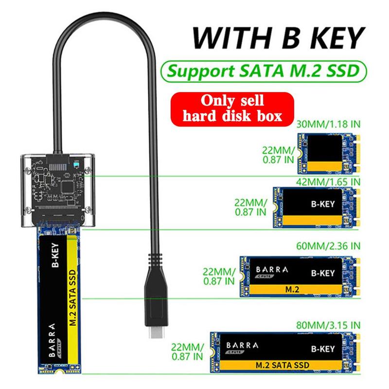 M2 SSD Box NVME/SATA Box M.2 To Type-C SSD Adapter Transparent SATA Key For NVME Disk Hard PCIE Box NGFF M/B Box SSD Disk W5C6