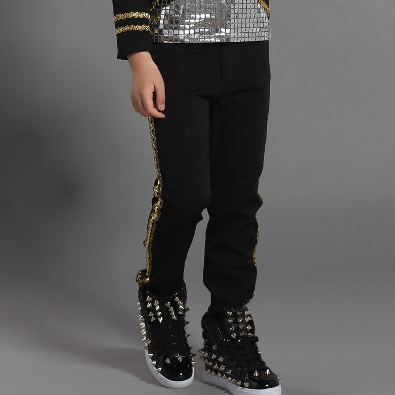 Hip hop dans kostymer svarta byxor pojkar hiphop kläder barn byxor barn modern jazz scen dans performance wear  dn2972