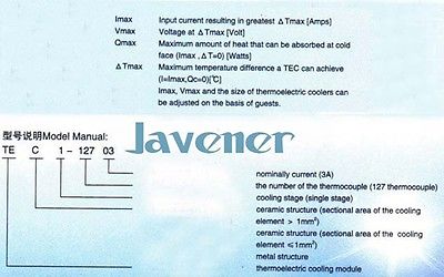 Plaque de refroidissement thermoélectrique Peltier 12V 3A, Module de réfrigération, dissipateur thermique 30x30mm, TES1-12703