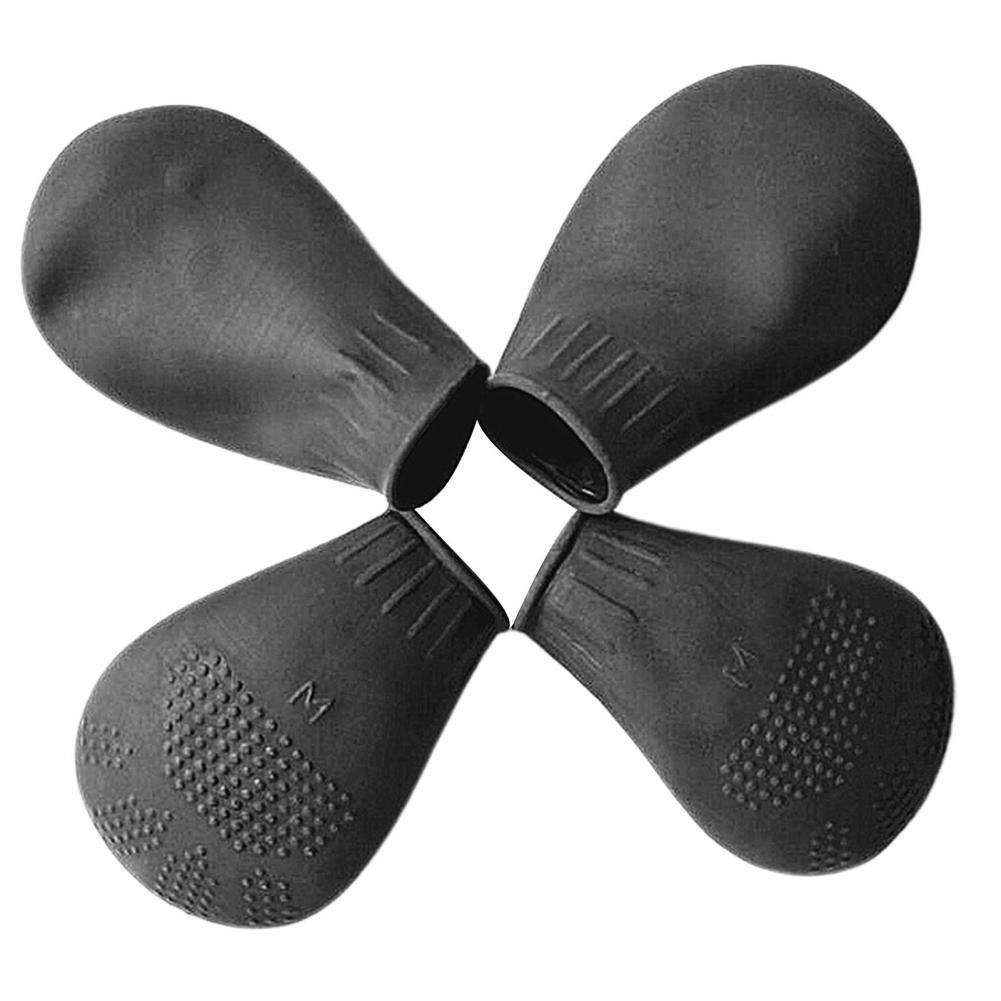 Botas impermeables antideslizantes para perro, zapatos de lluvia duraderos, suministros para mascotas, 4 piezas: Black / L