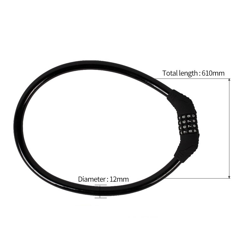 4-Digit Password Bicycle Lock Portable Anti Theft Bike Password Lock Resettable Combinations 4 Digits Codes Lock for Bicycles