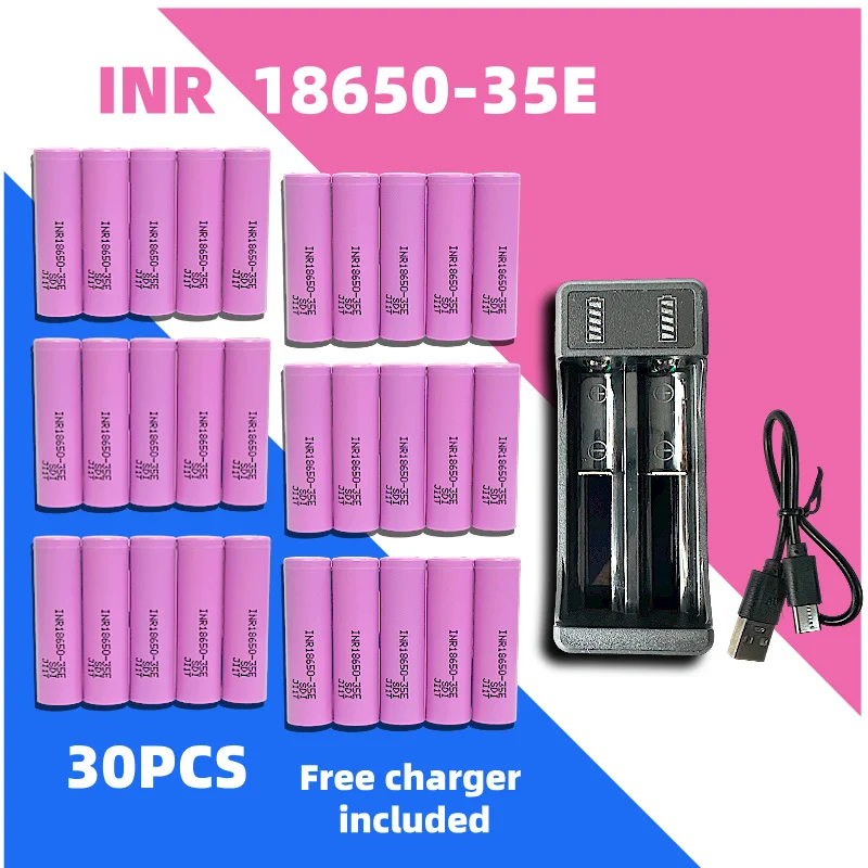 100% Original for 18650 3500mAh 25A Discharge INR18650 35E 3500mAh Li-ion 3.7v Rechargable Battery 18650 Battery