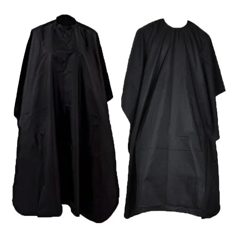 Capa de peluquería negra, envoltura de tela para peluquería, bata protectora, delantal, bata de corte impermeable, envoltura de tela para el cabello