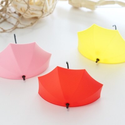 3Pc Opslag Haak Creatieve Paraplu Vorm Kleurrijke Sleutel Hanger Holder Thuis Slaapkamer Muur Decoratie Accessoires Belasting Gewicht 0.2Kg: E