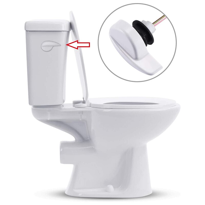 2 stk hvid sidemonteret toiletbeholder skylthåndtag med 2 stk klappekæder erstatning for de fleste sidemonterede toiletter