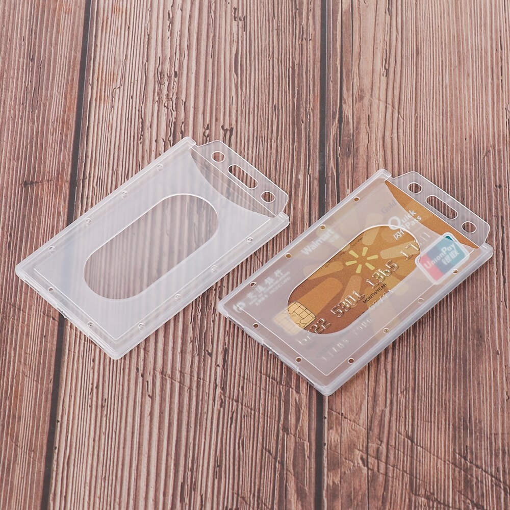 1 PC Useful ID Card Holder Acrylic Plastic Multi-use Hard Plastic Badge Work ID Card Holder Protector Cover Case