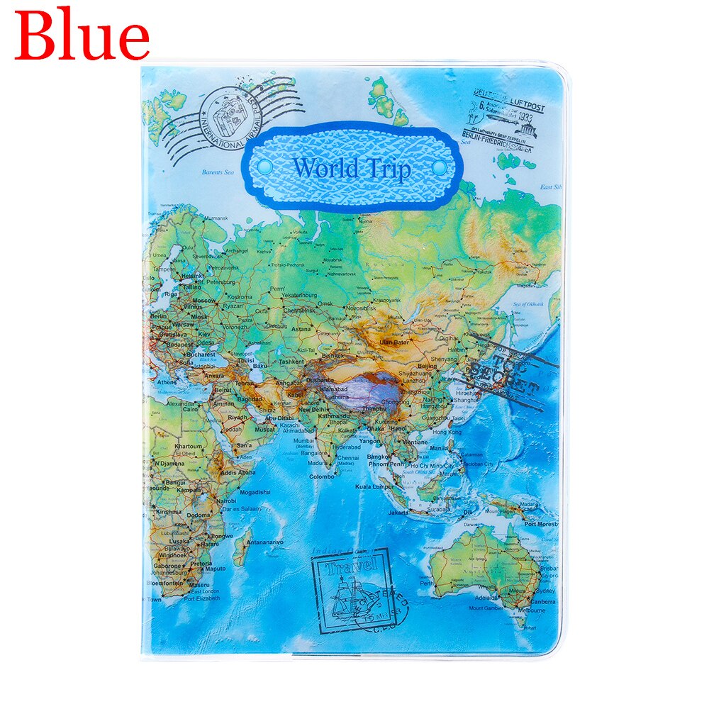 Funda de pasaporte de estilo de mármol de , porta pasaporte impermeable, funda de viaje, tarjetero para pasaporte: Style 2- Blue