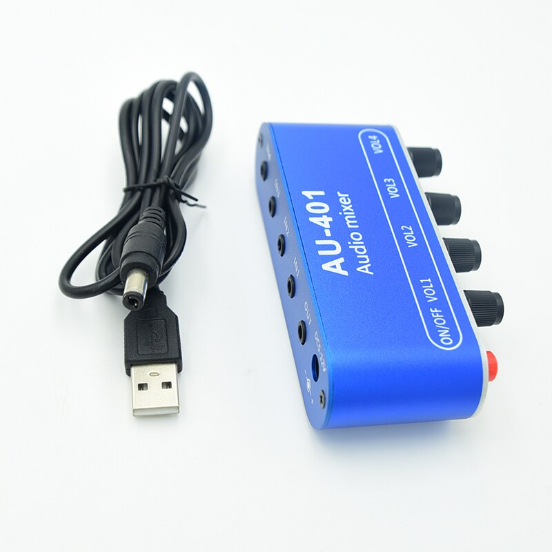 Stereo AUX mini JACK 3.5 mm Audio Mixer 4 Input to 1 output Individually Controls Board Sound mixing DIY Headphones Amplifier