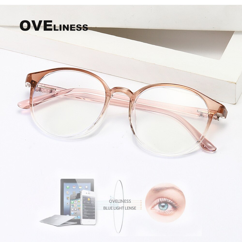 Round anti blue light glasses man women transparent gaming computer eyeglasses frame bluelight blocking glasses Eyewear