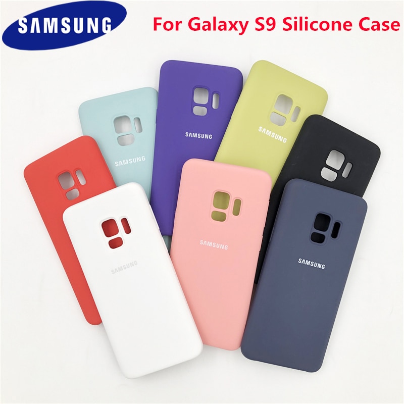 Samsung Galaxy S9 Plus 100% Original Flüssigkeit Silikon Fall Seidig Weich-Touch Zurück Abdeckung Für Galaxy S 9/ s9 Plus/S9 + Telefon Shell