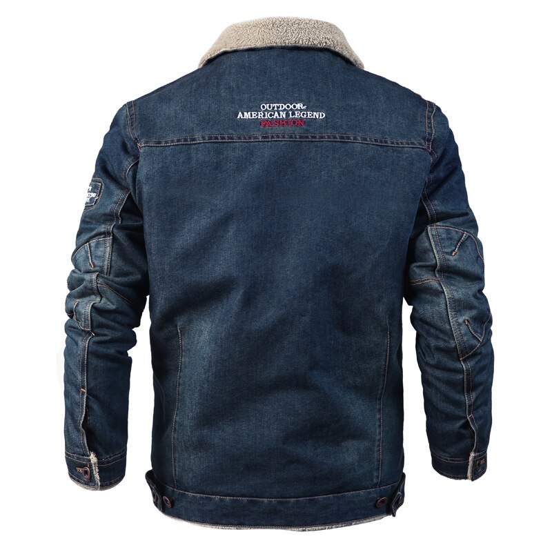 Casual herrkappa vinter plus size sammet tjockt löst slag 6xl herr jeansjacka herrjacka i lager