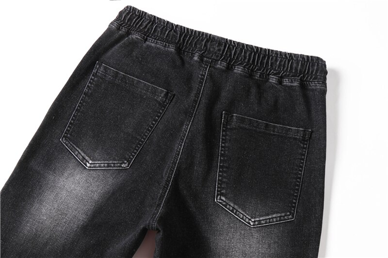 Pantalones vaqueros con banda elástica para hombre, Jeans masculinos de talla grande 5XL, 6XL, estilo japonés, a la , con bolsillos grandes,