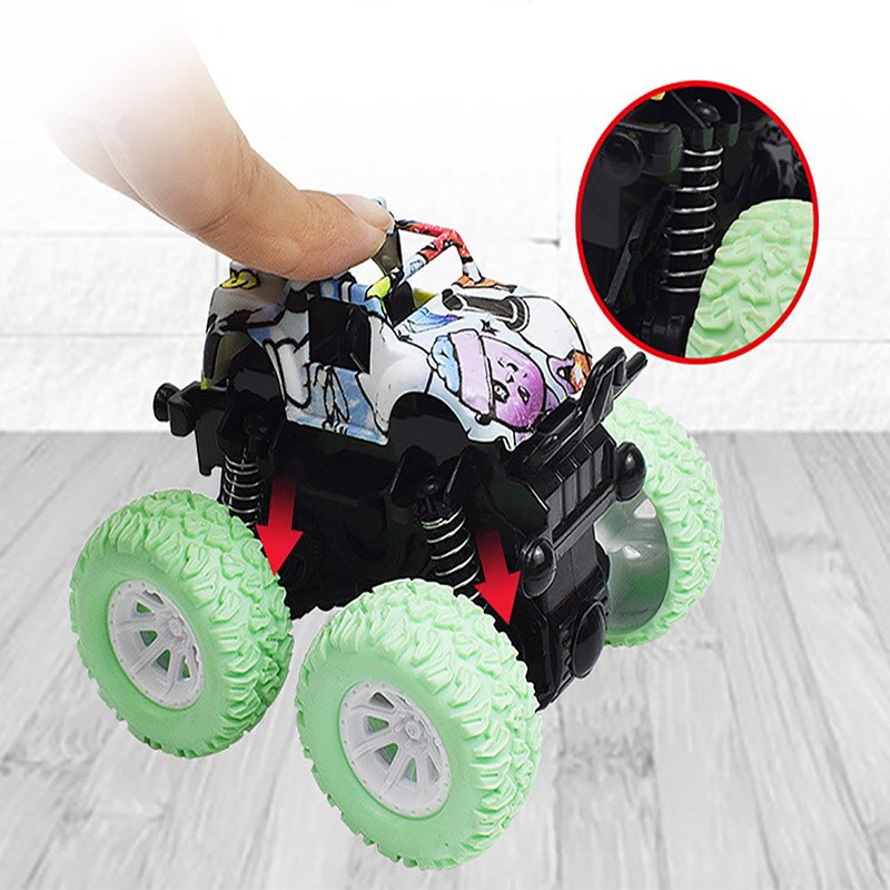 15 Styles Toys Car Mini Inertial Off Road Vehicle Pull Back Children Shock Plastic Friction Stunt Car For Kids Toys Car