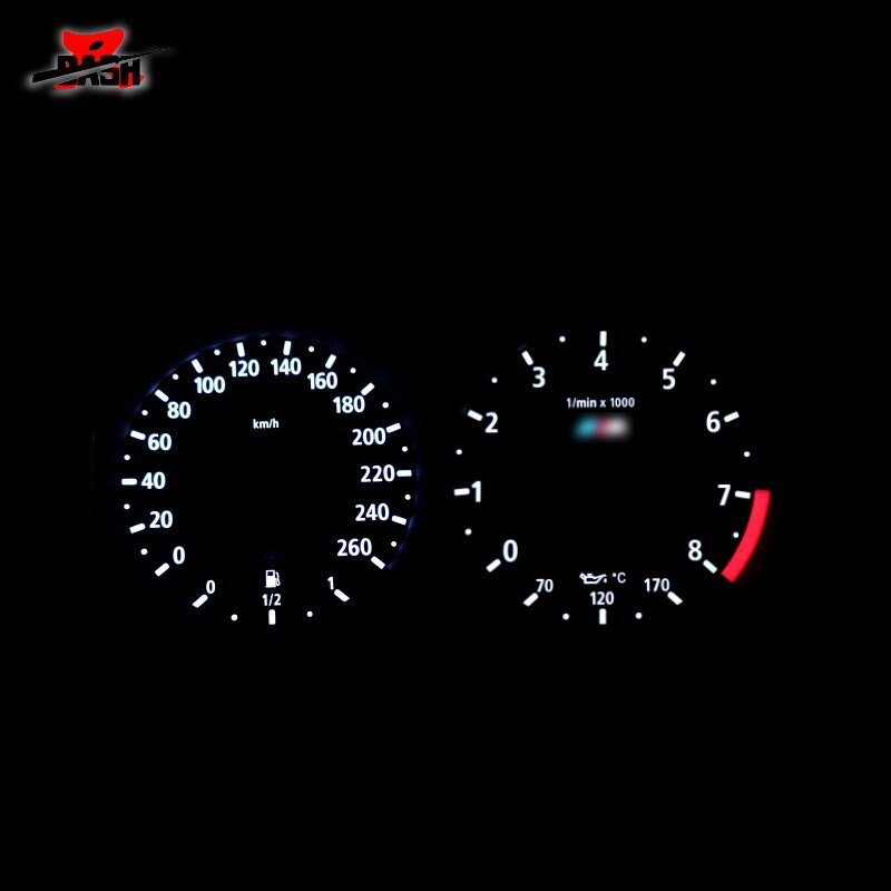 DASH-Indicador de brillo para coche, medidor de temperatura de aceite para E90, E92, 335i, US Spec, conversión a 260km, 8000 RPM, Panel negro, luz blanca, 328i, 335i,