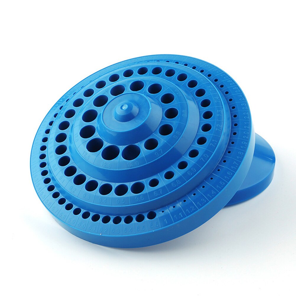 Round Shape Plastic Drill Bit Storage Case Drill Bits Empty Storage Box Stand Blue Hole Bore Organizer Manicure Accessories