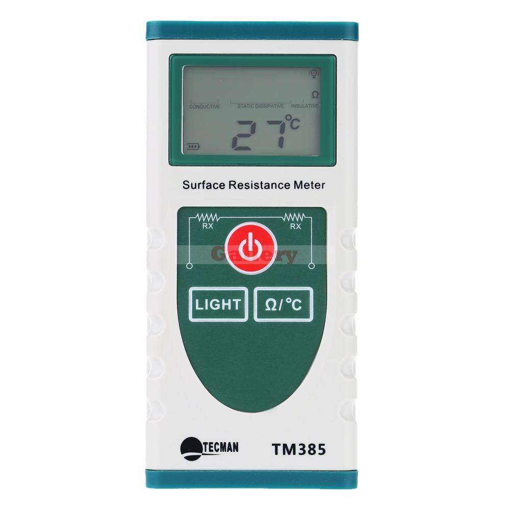 Handheld Surface Resistance Meter with Lcd Display Electrostatic Static Electricity Tester Temperature Measurement
