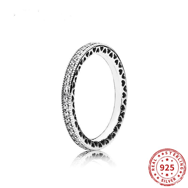 Echt 925 Sterling Silber Pfanne Ring Prinzessin Querlenker Kristall Ringe Für Frauen Hochzeit Party Schmuck