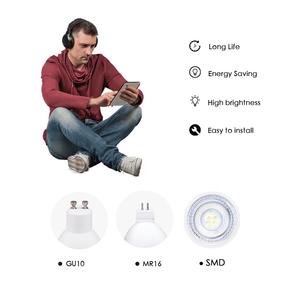 LED-strahler GU10 Herr16 Birne Stelle Licht GU5.3 SMD Lampara 6W AC 220V 240V 110V 12V Lampe Innen Beleuchtung Wohnkultur Bombillas