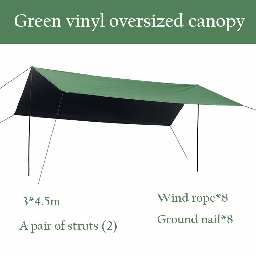 Large Camping Awning Outdoor Waterproof Rainproof Fishing Sunscreen Pergola Cloth UV-proof Beach With Dtrut Awning Canopy: Green3X4.5