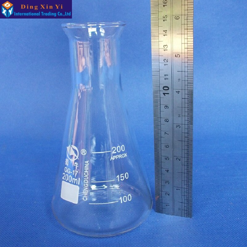 200ML 1PC Laboratory use glass triangle flask Glass Erlenmeyer Flask glass conical flask