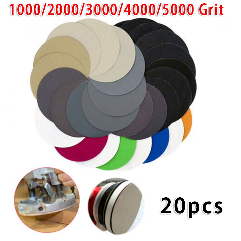 20pcs 996A 6 Inch Sandpaper Grinding Disc 150mm Wet And Dry Polishing 1000/2000/3000/4000/5000 Grit Round Disk Sand Sheet