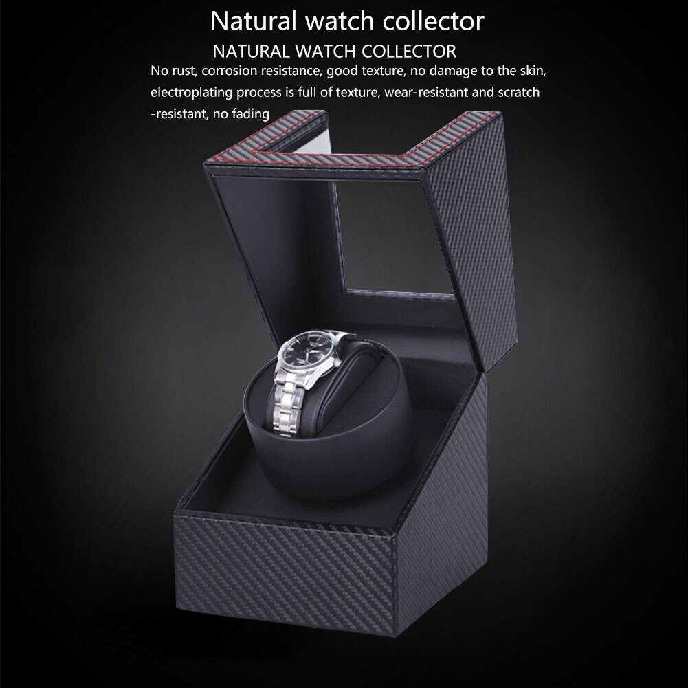 Carbon motor shaker watch winder holder display automatisk mekanisk ur viklingsboks smykker automatisk ur eu/us/uk