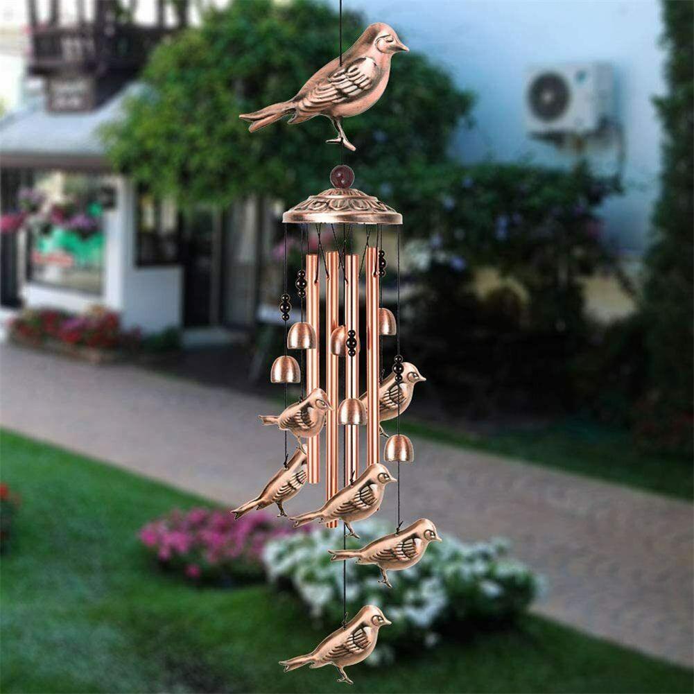 Koperen Buis Windgong Vogel Buterfly Overhandigen Bel Hanger Outdoor Tuin Pastorale Retro Stijl Windgong Klokken Decoratie