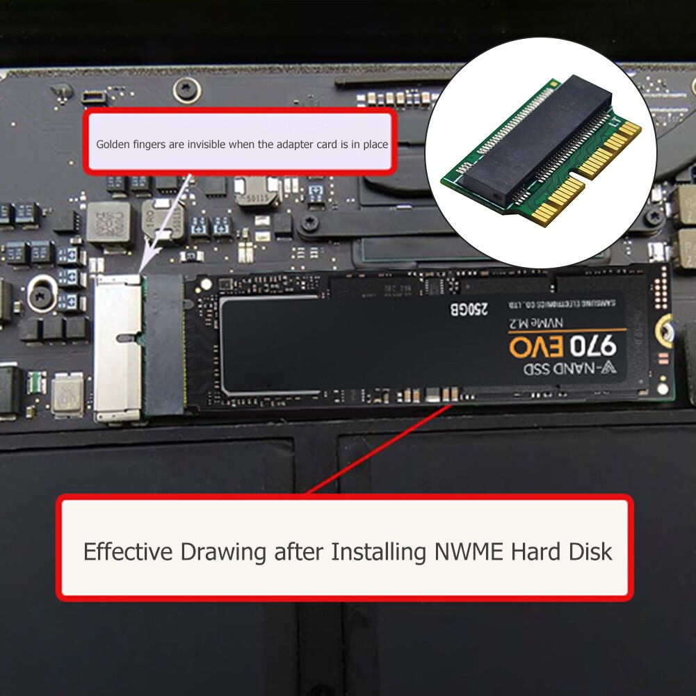 M.2 Adapter Voor Macbook Air Pro Retina Ssd Adapter Desktop Computers Converter M.2 Ngff Pcie X4 Ahci Voor Macbook Air retina